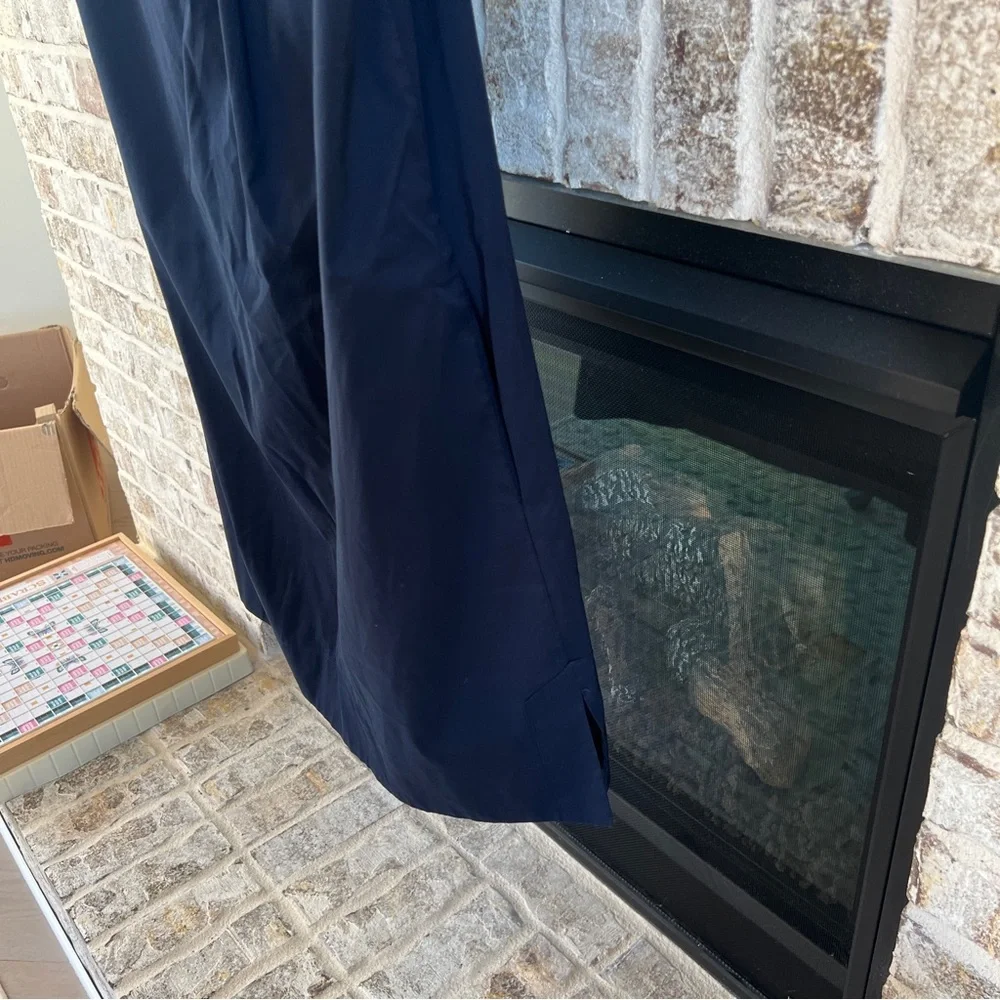 Diane Von Furstenberg Dress Navy Blue Short Sleeve Shirt Dress 6 DVF Designer - Picture 5 of 14